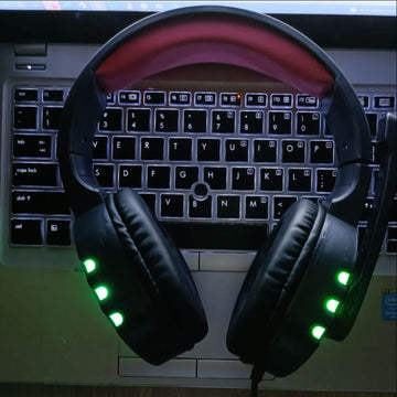 Black&Red RGB A68 Gaming Headphone Wired with 7 LED Colors