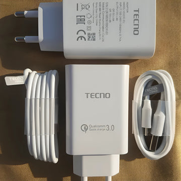 Tecno Fast Charger + Data Cable 3.0 Fast Charging For Tecno and Android Mobile Phone