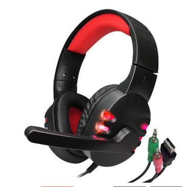 Black&Red RGB A68 Gaming Headphone Wired with 7 LED Colors
