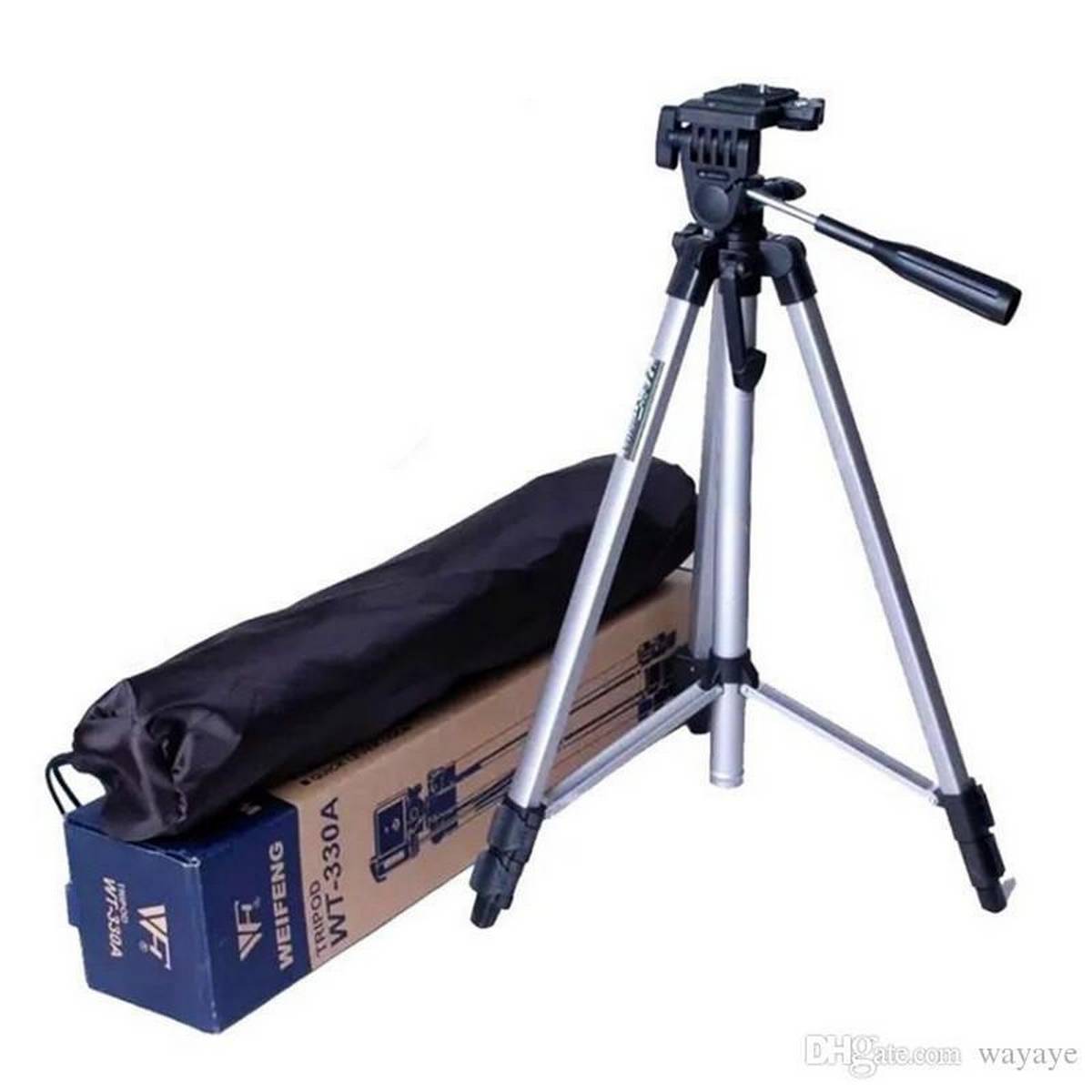 WEIFENG WT-330A PROFESSIONAL TRIPOD STAND ALUMINUM – SILVER