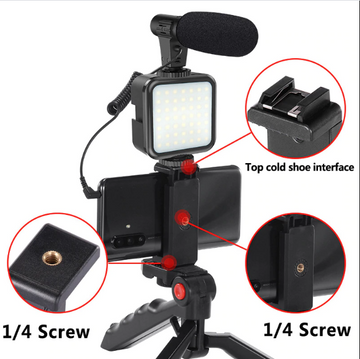 New Professional Vlogging Video Shooting Kits with Mini Tripod Bluetooth Selfie Control for SLR Camera Smartphone Recording