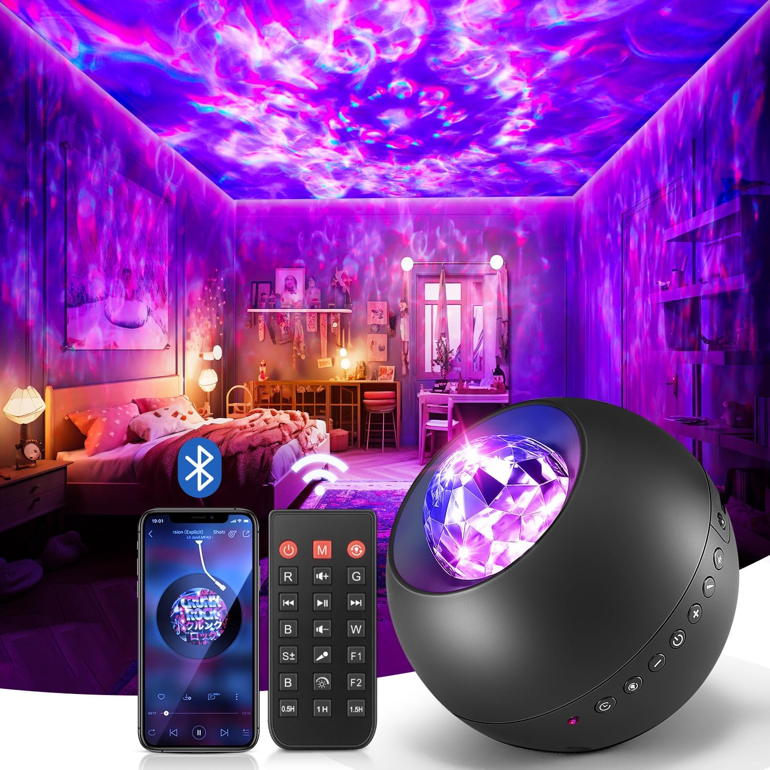 Galaxy Projector with 20 Lighting Modes and Bluetooth Speaker