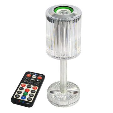 Glass Shape Crystal Lamp With Bluetooth Speaker