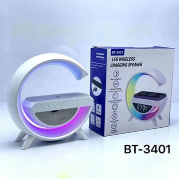 Bt-3401 Multifunctional G-Lamp: RGB Clock Lamp & Bluetooth Speaker With 15W Fast Wireless Charging